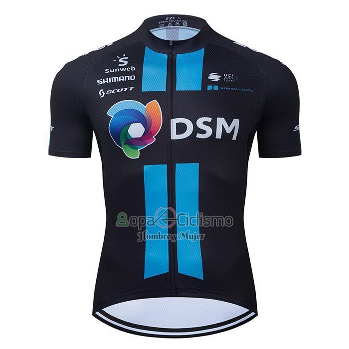 Dsm Ropa Ciclismo Culotte Corto 2021 Mangas Cortas Azul Negro